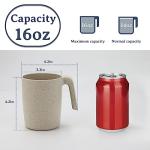 Wrova 16oz Wheat Straw Cups with handles set of 6-Plastic Cups Reusable-Unbreakable Kids Mugs-Dishwasher Safe & Microwave Safe-Ideal Plastic Mugs for Tea,Coffee,Camping,RV-Vibrant Color