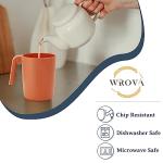 Wrova 16oz Wheat Straw Cups with handles set of 6-Plastic Cups Reusable-Unbreakable Kids Mugs-Dishwasher Safe & Microwave Safe-Ideal Plastic Mugs for Tea,Coffee,Camping,RV-Vibrant Color