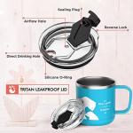 HAUSHOF, Stainless Steel Insulated Coffee Mug with Handle, 14oz, Blue Best Mom, Mother's Day Gift