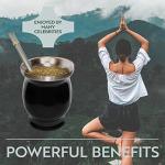 Norte Yerba Mate Cup Kit, 8-Ounces Traditional Mate Tea Cup/Gourd Set | Includes 2 Bombillas (Yerba Mate Straw) & Cleaning Brush, Stainless Steel Cup, Double-Walled, Easy to Clean | Black