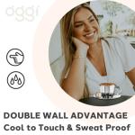 Oggi Insulated Coffee Cups 6oz - Saucer Included - Dual Wall Stainless Steel Technology Coffee or Tea Cup with Elegant Mirror Finish