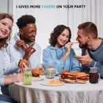 Mason Jars with Handle, Glass Mugs with Straws and Bamboo Lids & Colorful Airtight Lids 4pcs Set, 16oz Drinking Glass Cups, Travel Tumbler for Iced Coffee, Smoothie, Overnight Oats Containers