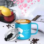 HAUSHOF, Stainless Steel Insulated Coffee Mug with Handle, 14oz, Blue Best Mom, Mother's Day Gift