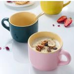Arawat 21oz Soup Bowls Microwave Safe with Handles Spoon and Coaster Cute Large Soup Mugs XXL Coffee Mug Big Ceramic Tea Cups Cappuccino Cup Gift Birthday Gifts for Women and Men