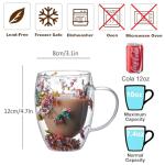 NBHUZEHUA Double Wall Glass Coffee Mugs Clear Cups for Cappuccino Tea Espresso Latte Hot Beverages Glasses Birthday Gifts for Women Her