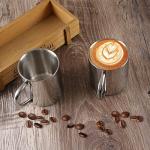OnewCheng Stainless Steel Coffee Mug, 200ml/7oz Double Wall Coffee & Tea Cup with Handles Cups for Kids Unbreakable, 18/8 Stainless Steel Camping Travel Coffee Mugs