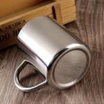 OnewCheng Stainless Steel Coffee Mug, 200ml/7oz Double Wall Coffee & Tea Cup with Handles Cups for Kids Unbreakable, 18/8 Stainless Steel Camping Travel Coffee Mugs