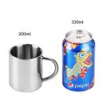 OnewCheng Stainless Steel Coffee Mug, 200ml/7oz Double Wall Coffee & Tea Cup with Handles Cups for Kids Unbreakable, 18/8 Stainless Steel Camping Travel Coffee Mugs