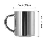 OnewCheng Stainless Steel Coffee Mug, 200ml/7oz Double Wall Coffee & Tea Cup with Handles Cups for Kids Unbreakable, 18/8 Stainless Steel Camping Travel Coffee Mugs