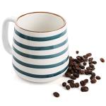 DEAYOU Set of 4 Porcelain Coffee Mugs, 17 Oz Ceramic Coffee Cups with Handles, Large Hand-Painted Tea Cups for Cappucino, Milk, Latte, Cocoa, Hot or Cold Drinks, Microwave & Dishwasher Safe