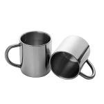 OnewCheng Stainless Steel Coffee Mug, 200ml/7oz Double Wall Coffee & Tea Cup with Handles Cups for Kids Unbreakable, 18/8 Stainless Steel Camping Travel Coffee Mugs