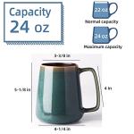 masoline 24 oz Large Ceramic Coffee mugs, Extra Large Tea and Coffee Cups, Large Handle Coffee Mug for Office and Home, Microwave and Diahwasher Safe. (24 oz green)
