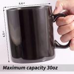 BYCNZB 30oz Super Large Ceramic Coffee Mugs Large Handles Set of 2 (black)
