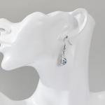 Vintage Ceramic Drop Earrings for Women,Flower Teacup Dinnerware Pendant Earrings,Trendy Ceramic Jewelry for Women (Blue)