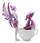 Gifts & Decor Ebros Get Out of My Cup! Amy Brown Angry Fairy with Purple Dragon Pet Tea Cup Statue Holiday Fairy with Wake Up Dragons Collector Edition Figurine