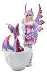 Gifts & Decor Ebros Get Out of My Cup! Amy Brown Angry Fairy with Purple Dragon Pet Tea Cup Statue Holiday Fairy with Wake Up Dragons Collector Edition Figurine