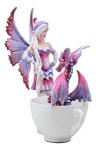 Gifts & Decor Ebros Get Out of My Cup! Amy Brown Angry Fairy with Purple Dragon Pet Tea Cup Statue Holiday Fairy with Wake Up Dragons Collector Edition Figurine
