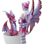 Gifts & Decor Ebros Get Out of My Cup! Amy Brown Angry Fairy with Purple Dragon Pet Tea Cup Statue Holiday Fairy with Wake Up Dragons Collector Edition Figurine