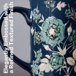 BICETTO Coffee Mugs Set of 4, 12oz Ceramic Tea Cups with Floral Design, Hand wash only, Microwaveable, Gift Box, Perfect for Cappuccino, Latte, Hot Chocolate–Tazas Para Café Bonitas (Royal Bloom)