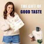 BICETTO Coffee Mugs Set of 4, 12oz Ceramic Tea Cups with Floral Design, Hand wash only, Microwaveable, Gift Box, Perfect for Cappuccino, Latte, Hot Chocolate–Tazas Para Café Bonitas (Royal Bloom)