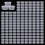 ZFYOUNG 150pcs plastic cosmetic jar 7g/7ml clear case with snap lids portable,Travel Storage Cosmetic Samples Beauty Products Mini Containers with Lids, Airtight Cosmetic Containers with Lids