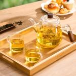 PARACITY Glass Tea Cups Set of 2, 4.3oz Clear High Borosilicate Glass Teacups with Handle, DIshwasher Safe Tea Cup for Espresso Cappuccino Latte Juice