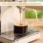 PARACITY Glass Tea Cups Set of 2, 4.3oz Clear High Borosilicate Glass Teacups with Handle, DIshwasher Safe Tea Cup for Espresso Cappuccino Latte Juice