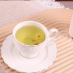 GuangYang 12 Pieces Fine Porcelain Unique Embossed Rose Tea Cups and Saucers set of 6 Special Handmade Gold Line Ceramic Cup for Cappucino