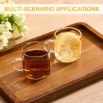 PARACITY Glass Tea Cups Set of 2, 4.3oz Clear High Borosilicate Glass Teacups with Handle, DIshwasher Safe Tea Cup for Espresso Cappuccino Latte Juice