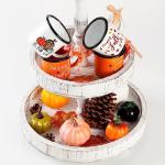 Quera 4 Pieces Fall Coffee Mini Mug White Orange Cup Thanksgiving Pumpkin Ceramic Mugs for Tiered Tray Decor Fall Centerpieces Party Decor, light and durable, Birthday Gift, 240 ml.​