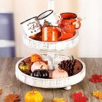 Quera 4 Pieces Fall Coffee Mini Mug White Orange Cup Thanksgiving Pumpkin Ceramic Mugs for Tiered Tray Decor Fall Centerpieces Party Decor, light and durable, Birthday Gift, 240 ml.​