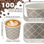 Rtteri 100 Pcs Count 3 oz Disposable Coffee Cups Disposable Espresso Cups Small Paper Cups 3 oz Cups for Coffee Tea Cocoa Juice Mini Paper Cups for Cafes Offices and Home