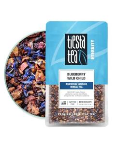 Tiesta Tea Blueberry Wild Child, Loose Leaf, Blueberry Hibiscus Herbal Tea, Premium Non-Caffeinated Fruit Blend, Make Hot or Iced & Brews Up to 25 Cups, 1.8 Ounce Resealable Pouch