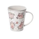 SPOTTED DOG GIFT COMPANY Pig Mugs, Animal Coffee Mug Set of 4, Pink Ceramic Tea Cups for Hot Drinks, Microwave Dishwasher Safe, Cute Farm Kitchen Decor Gifts for Women - 12.2oz