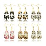6 Pairs Cute Anime Cat Dangle Earrings Set for Women Funny Aesthetic Animal Floral Teacup Cat Earrings Cartoon Kitten Dangle Earrings Lover Cat Birthday Gifts (B Cat Earrings)