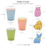 Cheerland Disposable Party Paper Cups Pet Animal Party Bunny Cat Dog Theme Drinkware Hot Cold Drinking Cup For Kids Birthday Celebrations Baby Shower Picnic Tea Party Tableware Supplies 36pcs