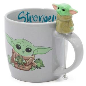 Disney Star Wars The Child Classic Poses Stirrer Mug - Cute Mugs for Women and Men - Unique Ceramic Coffee Cup With Stir Stick - Officially Licensed Collectibles