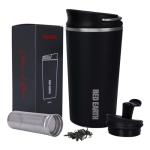 GiNT 17oz Travel Mug with Infuser and Two Lids. Vacuum Insulated 316 Stainless Steel Coffee Mug. Dishwasher Safe Mug with Tea Strainer for Hot and Cold Brew Coffee or Tea(Black)