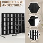 Kigley Oversize Coffee Mug Display Rack Wooden Shelves Rustic Shot Glass Display Case Travel Mug Shelf Wall Mounted Rack Holder Shadow Box(5 x 6,Black)