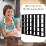 Kigley Oversize Coffee Mug Display Rack Wooden Shelves Rustic Shot Glass Display Case Travel Mug Shelf Wall Mounted Rack Holder Shadow Box(5 x 6,Black)