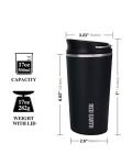 GiNT 17oz Travel Mug with Infuser and Two Lids. Vacuum Insulated 316 Stainless Steel Coffee Mug. Dishwasher Safe Mug with Tea Strainer for Hot and Cold Brew Coffee or Tea(Black)