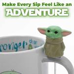 Disney Star Wars The Child Classic Poses Stirrer Mug - Cute Mugs for Women and Men - Unique Ceramic Coffee Cup With Stir Stick - Officially Licensed Collectibles