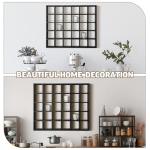 Kigley Oversize Coffee Mug Display Rack Wooden Shelves Rustic Shot Glass Display Case Travel Mug Shelf Wall Mounted Rack Holder Shadow Box(5 x 6,Black)