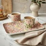 Spode Morris & Co Porcelain Mugs, Set of 2-12oz Microwave and Dishwasher Safe Tea & Coffee Cups for Kitchen Countertop or Home Brew Coffee Station, Great Gift for Mothers (Fruit & Honeysuckle)