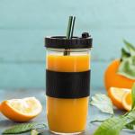 Youeon 4 Pack 24 Oz Reusable Boba Cups with Lids and Straw, Iced Coffee & Smoothie Cups, Bubble Tea & Mason Jar Style with Silicone Sleeve, BPA Free, Dishwasher Safe, 2 Colors