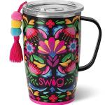 Swig Life 18oz Travel Mug, Insulated Tumbler with Handle and Lid, Cup Holder Friendly, Dishwasher Safe, Stainless Steel, Travel Coffee Cup (Caliente)