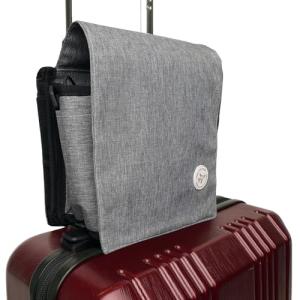 KBC United Luggage Cup Holder Travel Bag - Suitcase Drink Caddy With Cover - Freehand Airplane Drink Carrier Attachment With Cover - Travelers Coffee Gadgets Essentials (Grey)