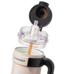 TKK 40 oz Tumblers with Handle and Straw, Ceramic Coating Insulated Bottle 100% Leakproof Travel Mug for Water, Iced Tea or Coffee, Smoothie, Cup Holder Friendly Base, Pink