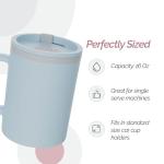 Copco Iconic 16oz Double Wall Insulated Desk Mug with Lid and Handle, Set of 2, BPA-Free Reusable Plastic, Spill-Proof, Microwave & Dishwasher Safe, Wide Mouth, Cup Holder Friendly (Light Blue/Pink)