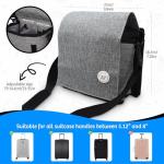 KBC United Luggage Cup Holder Travel Bag - Suitcase Drink Caddy With Cover - Freehand Airplane Drink Carrier Attachment With Cover - Travelers Coffee Gadgets Essentials (Grey)